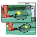 Luggage Tag w/ 3D Lenticular Image of a Tennis Ball and Racquet (Custom)